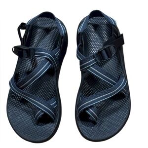 Men’s Chaco Z2 Z/2 Unaweep Toe Loop Vibram Hiking Sandals in Navy Blue Size US 9